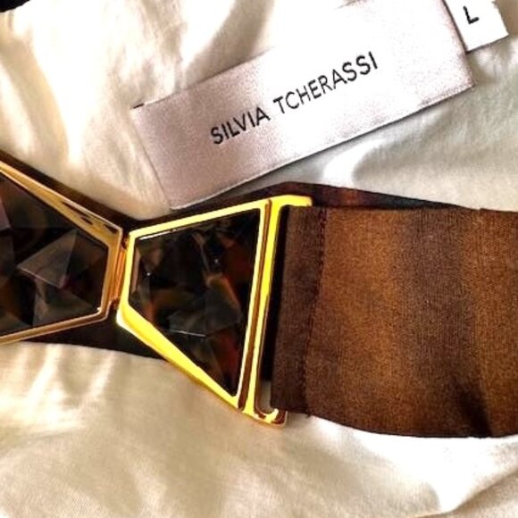 Silvia Tcherassi Damla Tuscan Sunset Degrade-Print Cotton Skirt Whimsical Artsy - Picture 15 of 16